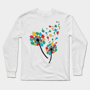 World Autism Awareness Dandelion Awesome Long Sleeve T-Shirt